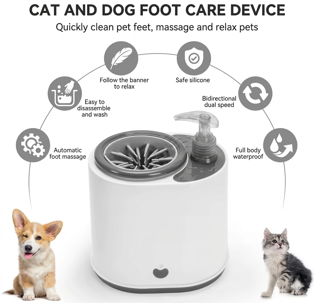Dog paw cleaner cup silicone bristles interior showing gentle cleaning bristles
