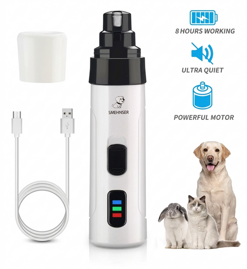 Silent electric pet nail grinder for dogs and cats with low vibration USB rechargeable trimmer
