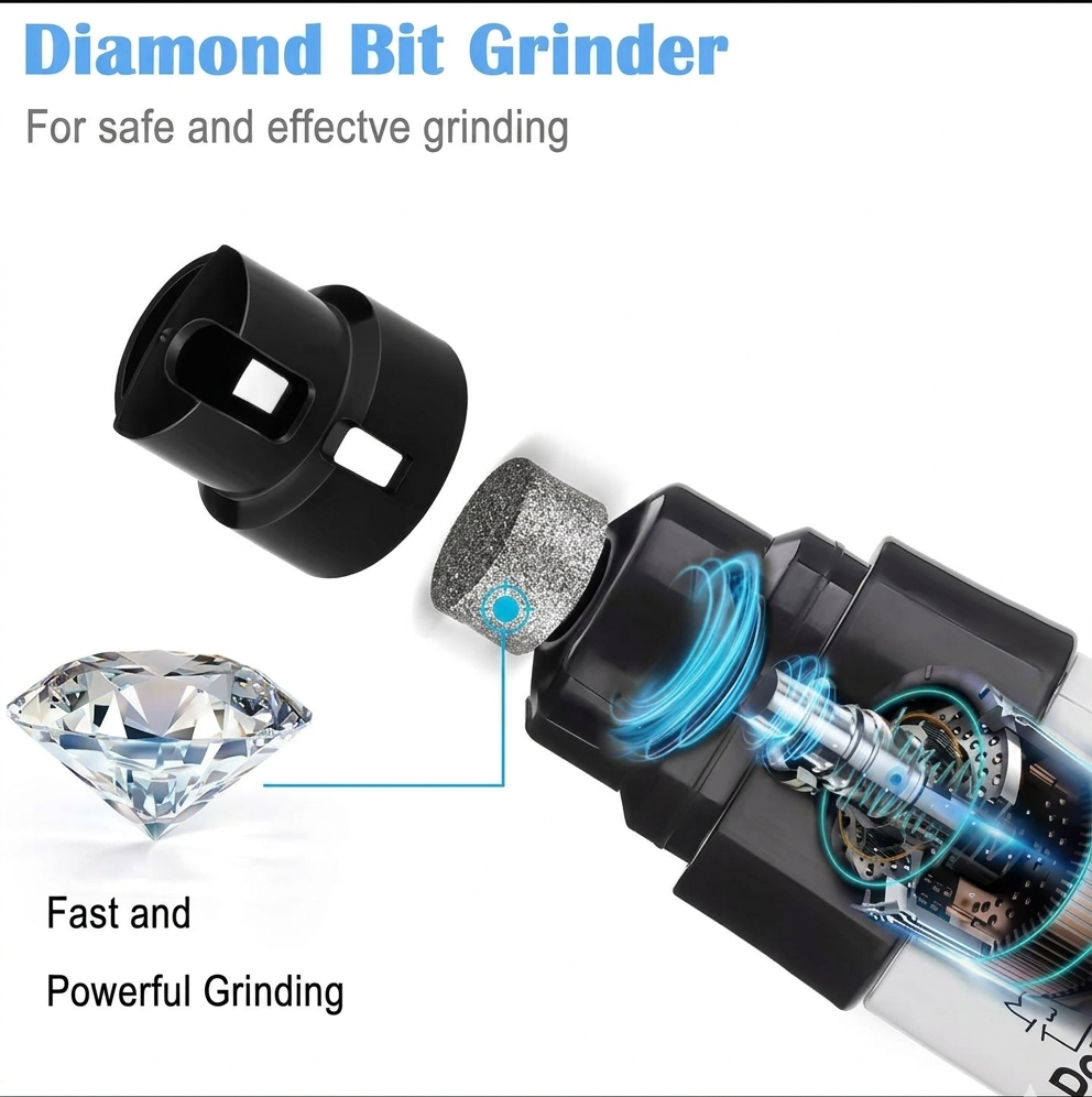 Electric pet nail grinder USB charging port and speed settings close up