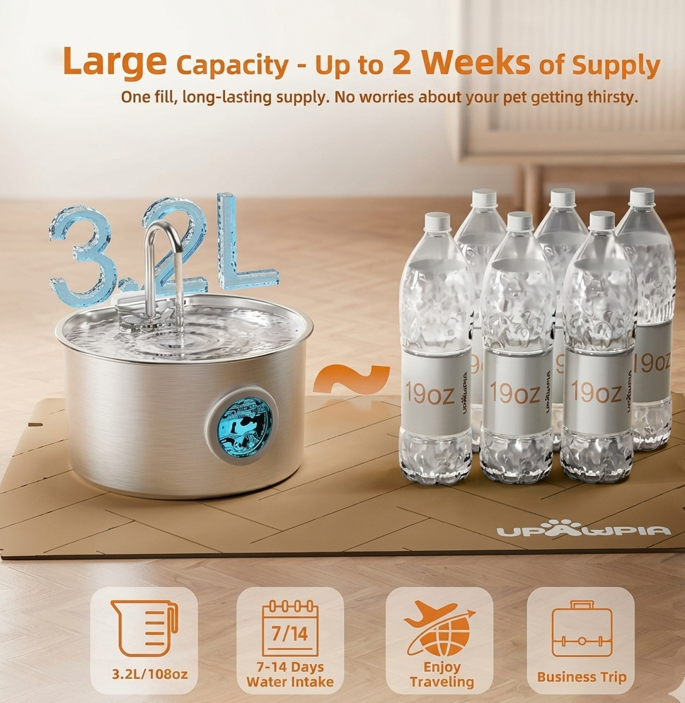 Pet water fountain multi-stage filtration system close up