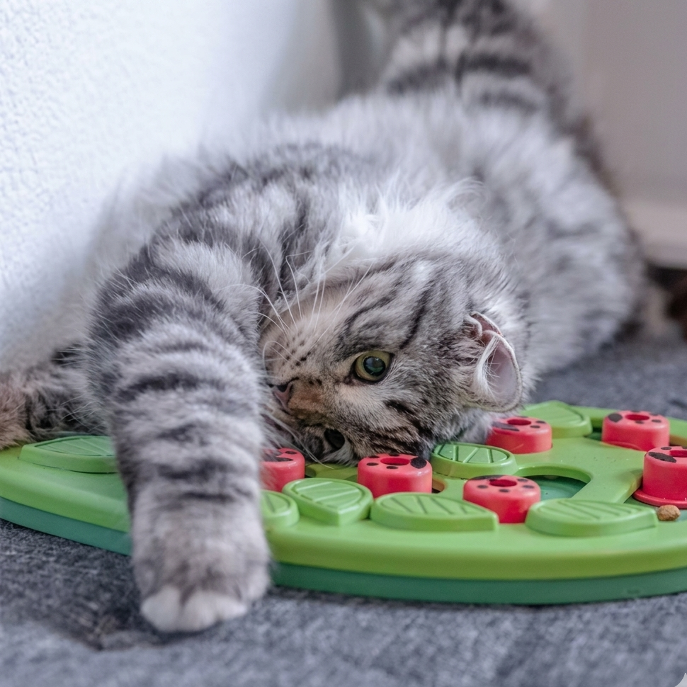 Interactive slow feeder puzzle bowl for dogs and cats with maze design